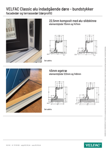 Bundstykker til indadgående facadedøre og terrassedøre (med dørprofil)